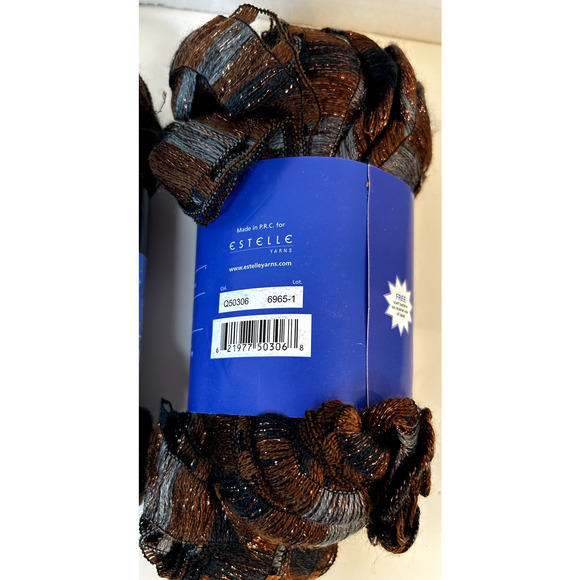 NEW Estelle Yarns Frill Seeker Stargazer (2) Ruffle Ribbon Brown Silver Black - Picture 3 of 7